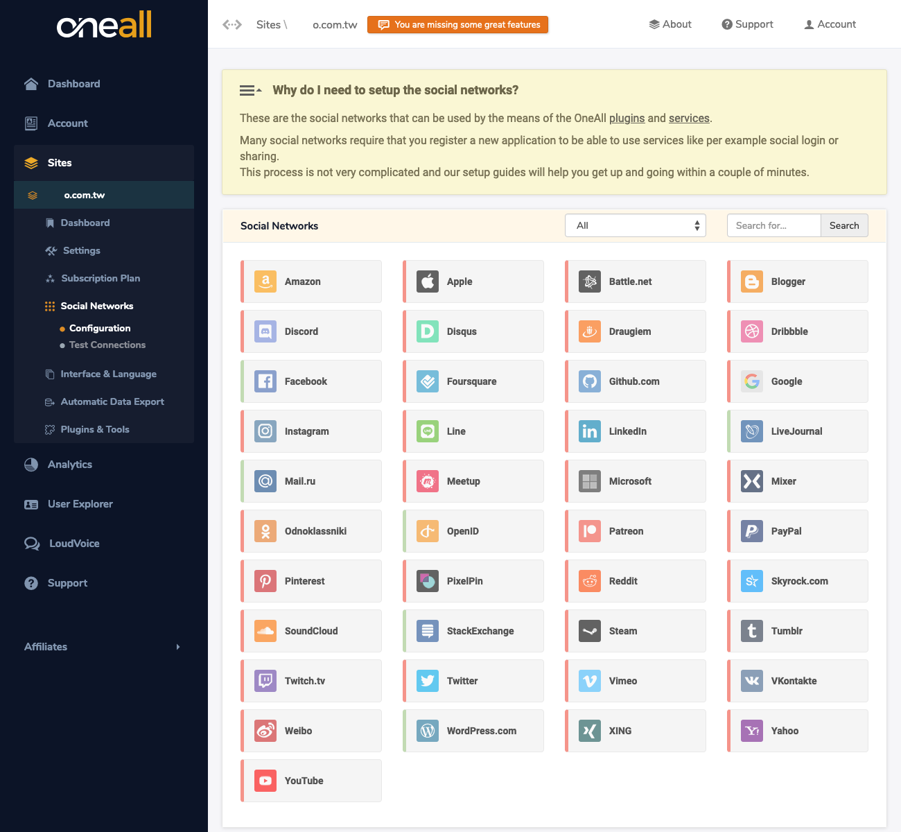 OneAll - Social Networks